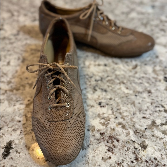 Vaneli Shoes - Vaneli Women's Taupe Perforated Sneakers